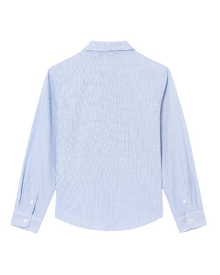 Blue and White Check Button Down Shirt