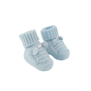 Heather Blue Knit Booties