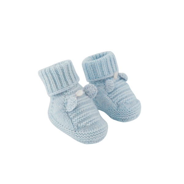 Heather Blue Knit Booties