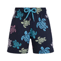 Navy with Multicolor Tortoise Swim Trunks