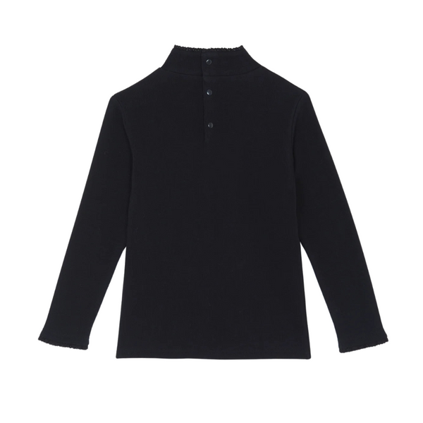 Black Mini Logo Turtleneck