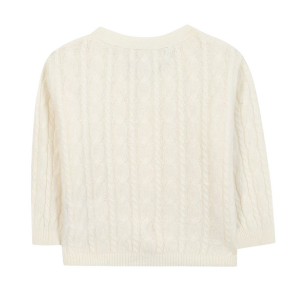Ivory Baby Cableknit Cardigan