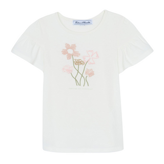 White Flower Graphic Tee