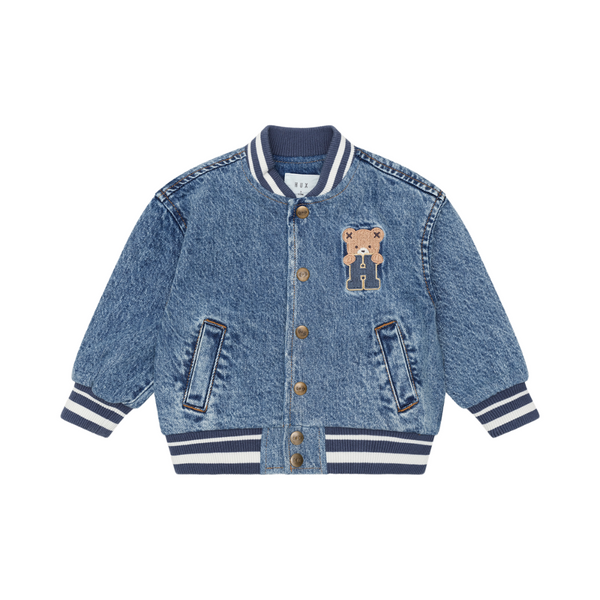 Blue Denim Hux Patch Bomber Jacket