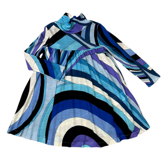 Blue Knitted Printed Dress