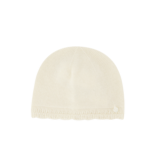 Ivory Scallop Knit Hat
