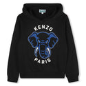 Black Blue Elephant Logo Hoodie