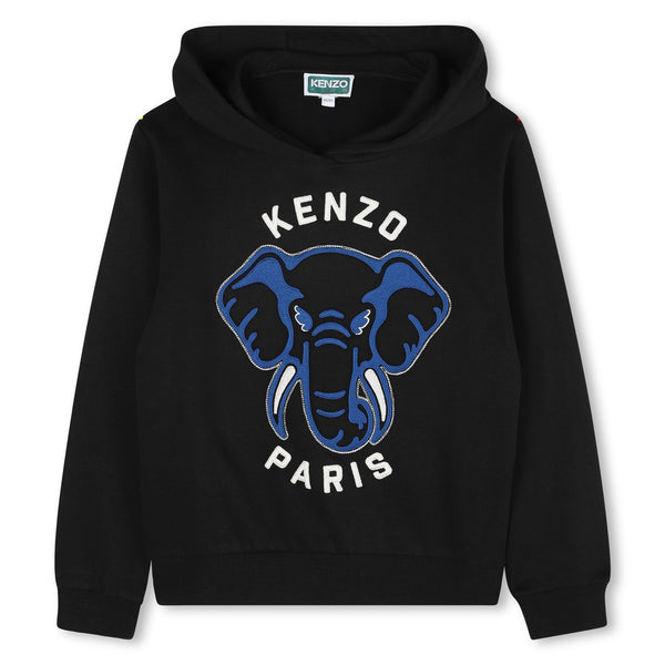 Black Blue Elephant Logo Hoodie