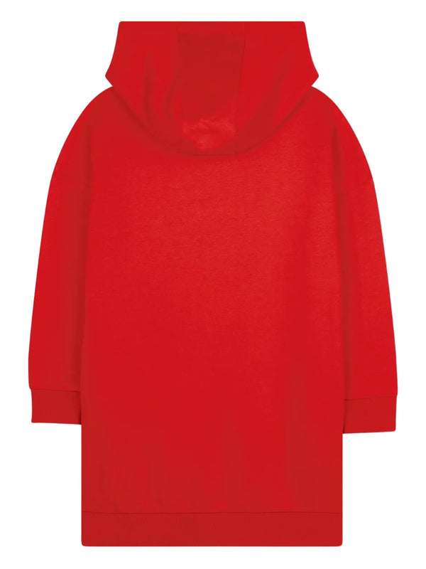 Dark Red Logo Hoodie Sweatshirt Dress