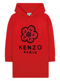 Dark Red Logo Hoodie Sweatshirt Dress