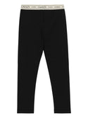 Black Logo Waistband Leggings