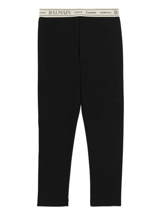 Black Logo Waistband Leggings