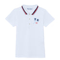 White with Red and Blue Trim Polo