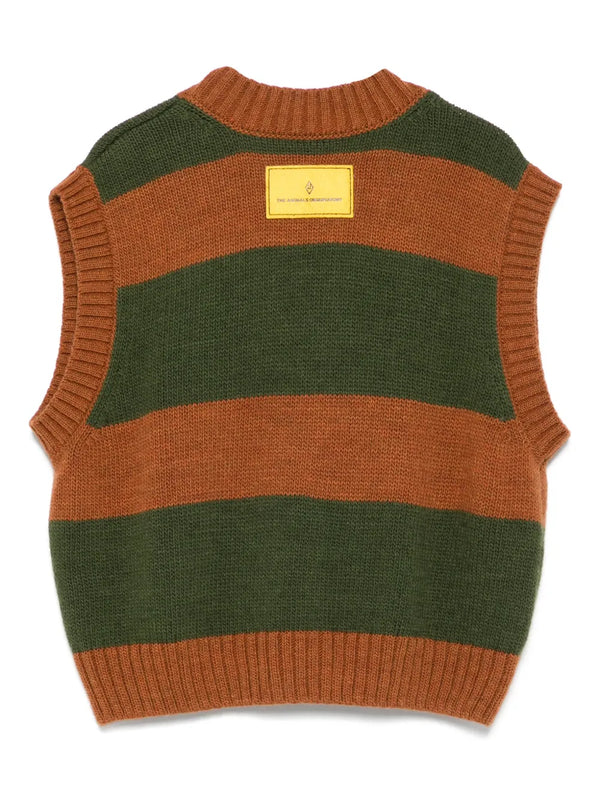 Green and Brown Blovfish Cardigan Vest