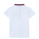 White with Red and Blue Trim Polo