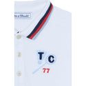 White with Red and Blue Trim Polo