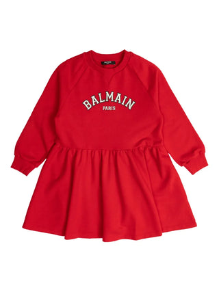 Red Balmain Varsity Dress