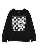 Black Checkerboard Logo Crewneck