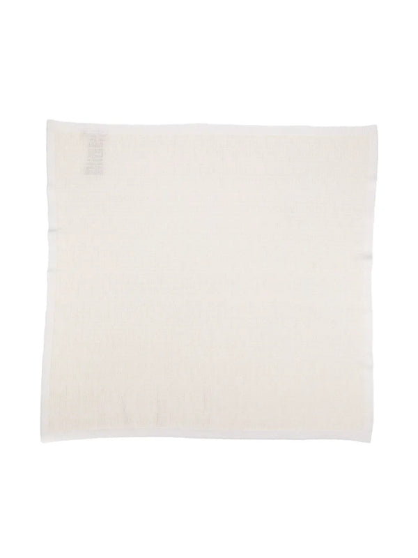 White Allover Logo Knitted Blanket