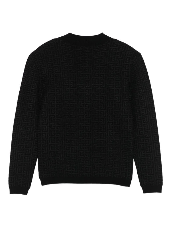 Black Allover Logo Sweater