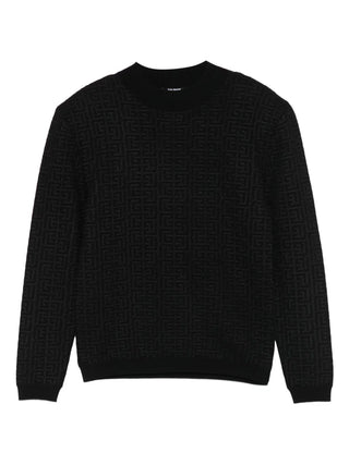 Black Allover Logo Sweater