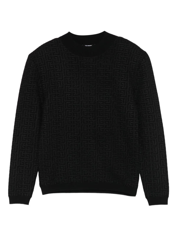 Black Allover Logo Sweater