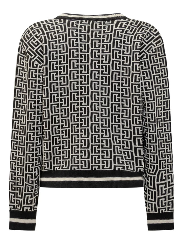 Black and White Allover Print Cardigan