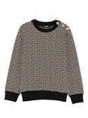 Black and White Allover Logo Crewneck