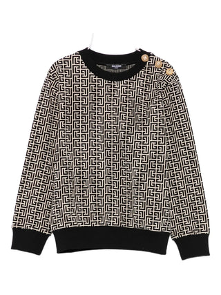 Black and White Allover Logo Crewneck