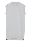 Grey Knit Sleeveless Sweatshirt Dress