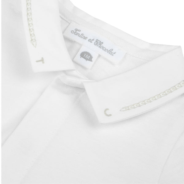 Ivory with Beige Embroidered TC Onesie