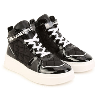 Black Quilted Contrast High Top Sneakers