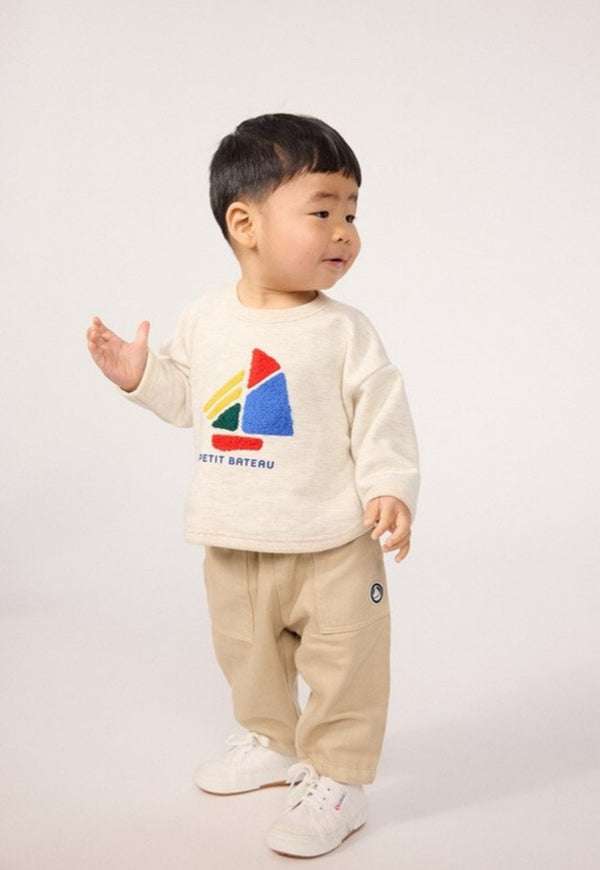 Oatmeal Boat Graphic Logo Crewneck