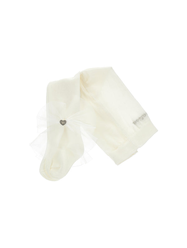 Cream Lisle Bow Tights