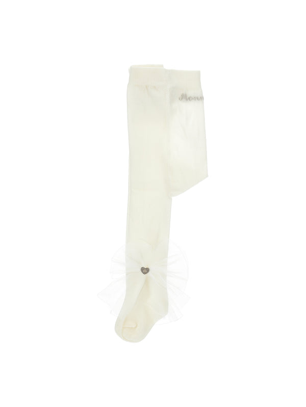 Cream Lisle Bow Tights