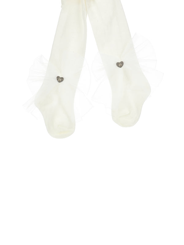 Cream Lisle Bow Tights
