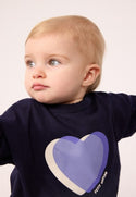 Navy Heart Long Sleeve Tee