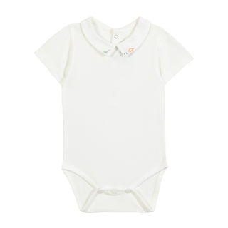 Ivory with Green Dinosaur Collar Onesie