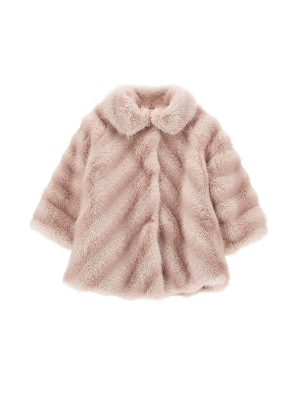 Pink Antique Rose Plush Fur Coat