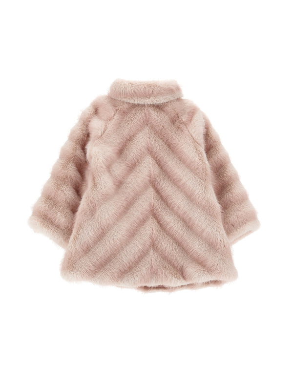 Pink Antique Rose Plush Fur Coat