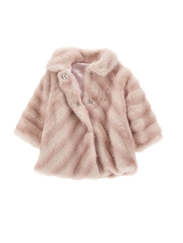 Pink Antique Rose Plush Fur Coat