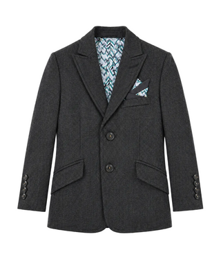 Grey Herringbone Blazer