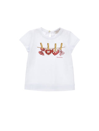 White Hanging Hearts Tee