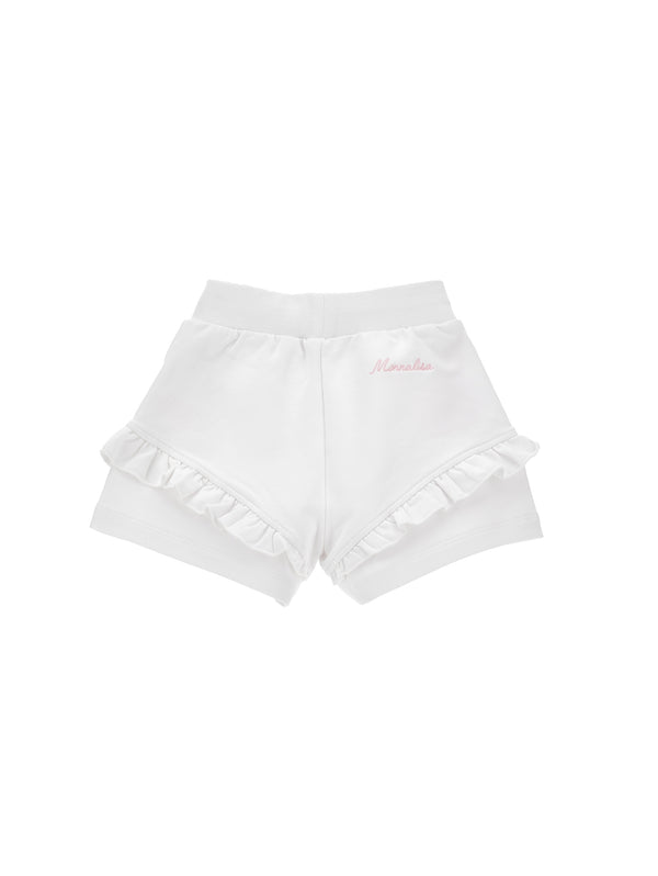 White Baby Floral Embroidered Short
