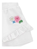 White Baby Floral Embroidered Short
