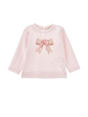 Pink Antique Rose Bow Long Sleeve Tee
