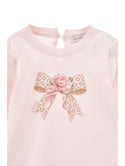 Pink Antique Rose Bow Long Sleeve Tee