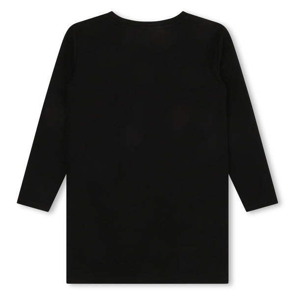 Black Multi Striped Pockets Logo Dress