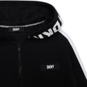 Black Sleeve Stripes Logo Zip Hoodie