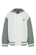 Green Cream Varsity Hooded Jacket